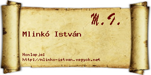Mlinkó István névjegykártya