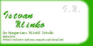 istvan mlinko business card