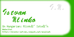 istvan mlinko business card